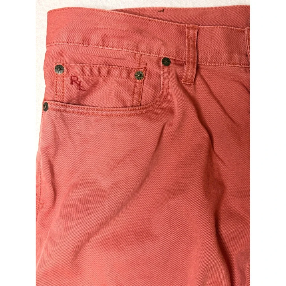 NWT Polo Ralph Lauren Mens 5 Pocket 650 Jeans 33X30 Straight Leg Mid Rise Coral